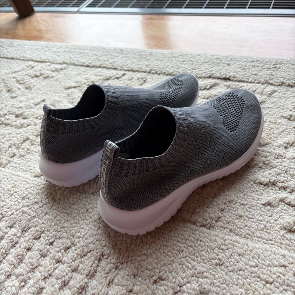 Slip-On Knit Walking Sneakers - Gray